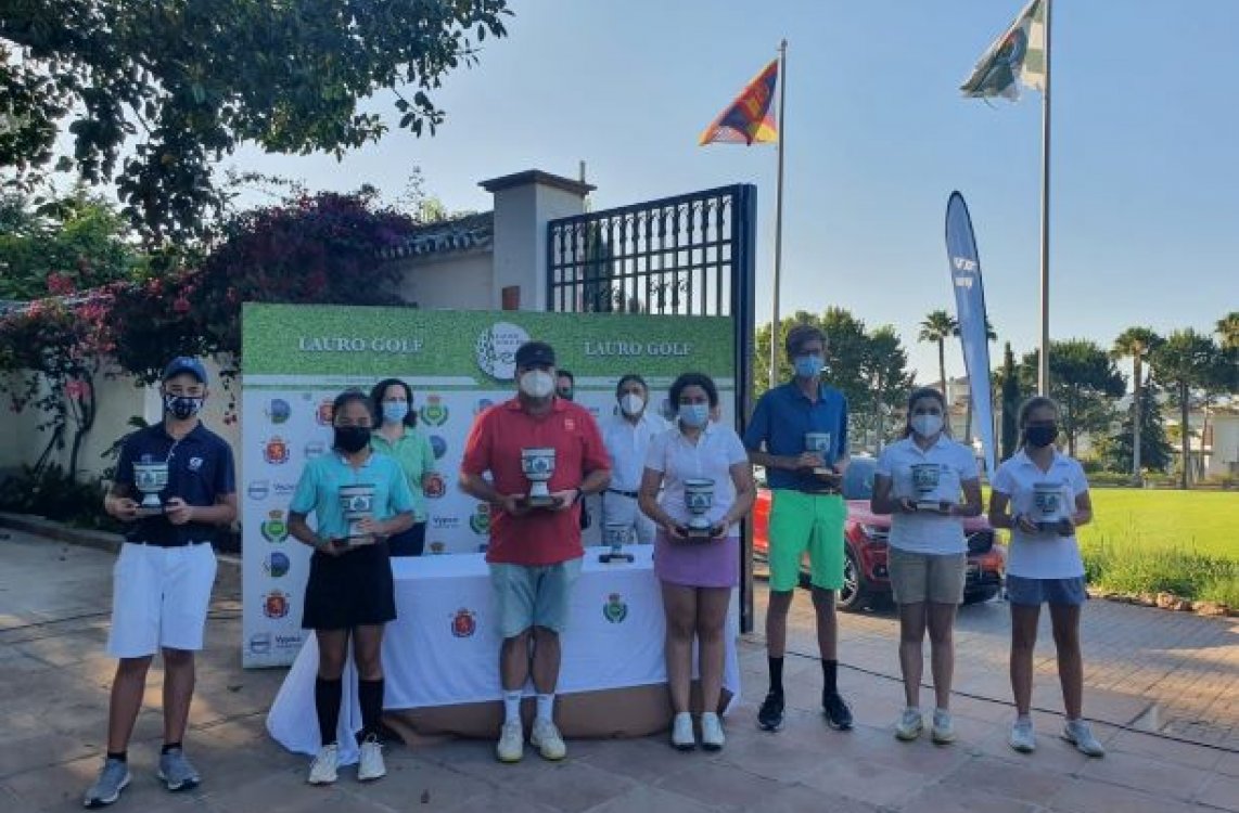 Chanya Huaysan, Pablo García, Carlota Sierra, Luis del Rosal y Daniel Blanco, Campeones de Andalucía de 2ª, 3ª y 4ª categoría en Lauro Golf